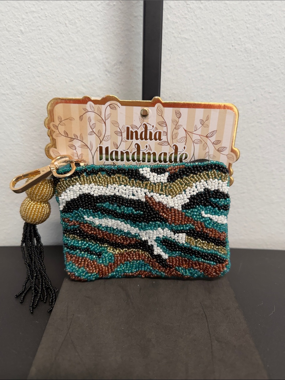India Handmade | Beaded Bold Fall Colored Mini Wallet